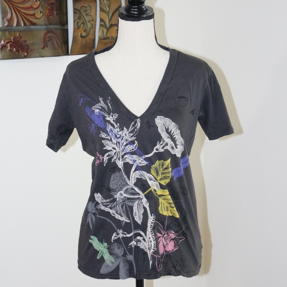 The Beautiful Ones, floral and birds T-shirt - Picture 1 of 6